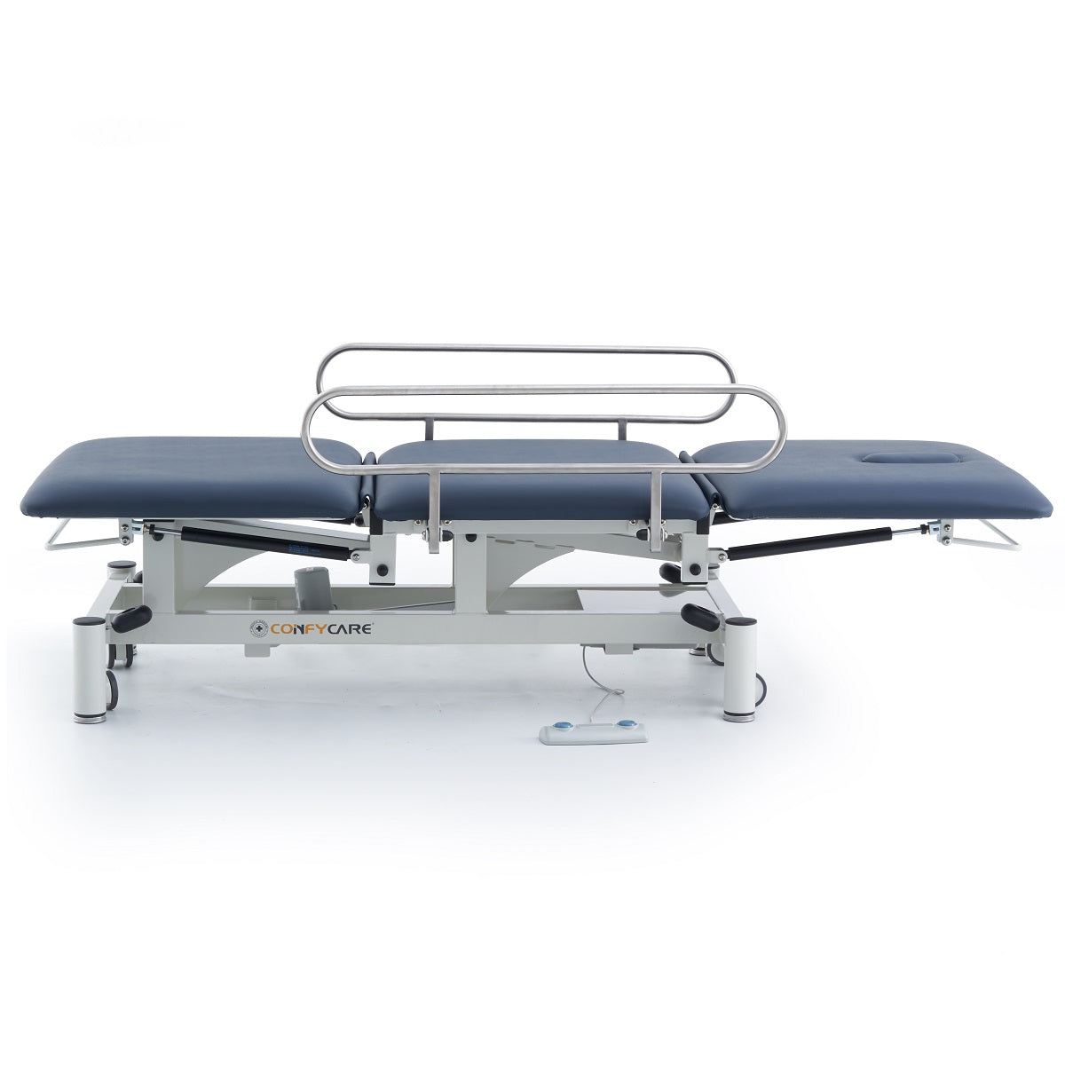 Electric Three-Section Medical Treatment Couch with Side Rails