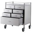 Stainless Steel Resuscitation Trolley Seven Drawer
