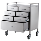 Stainless Steel Resuscitation Trolley Seven Drawer
