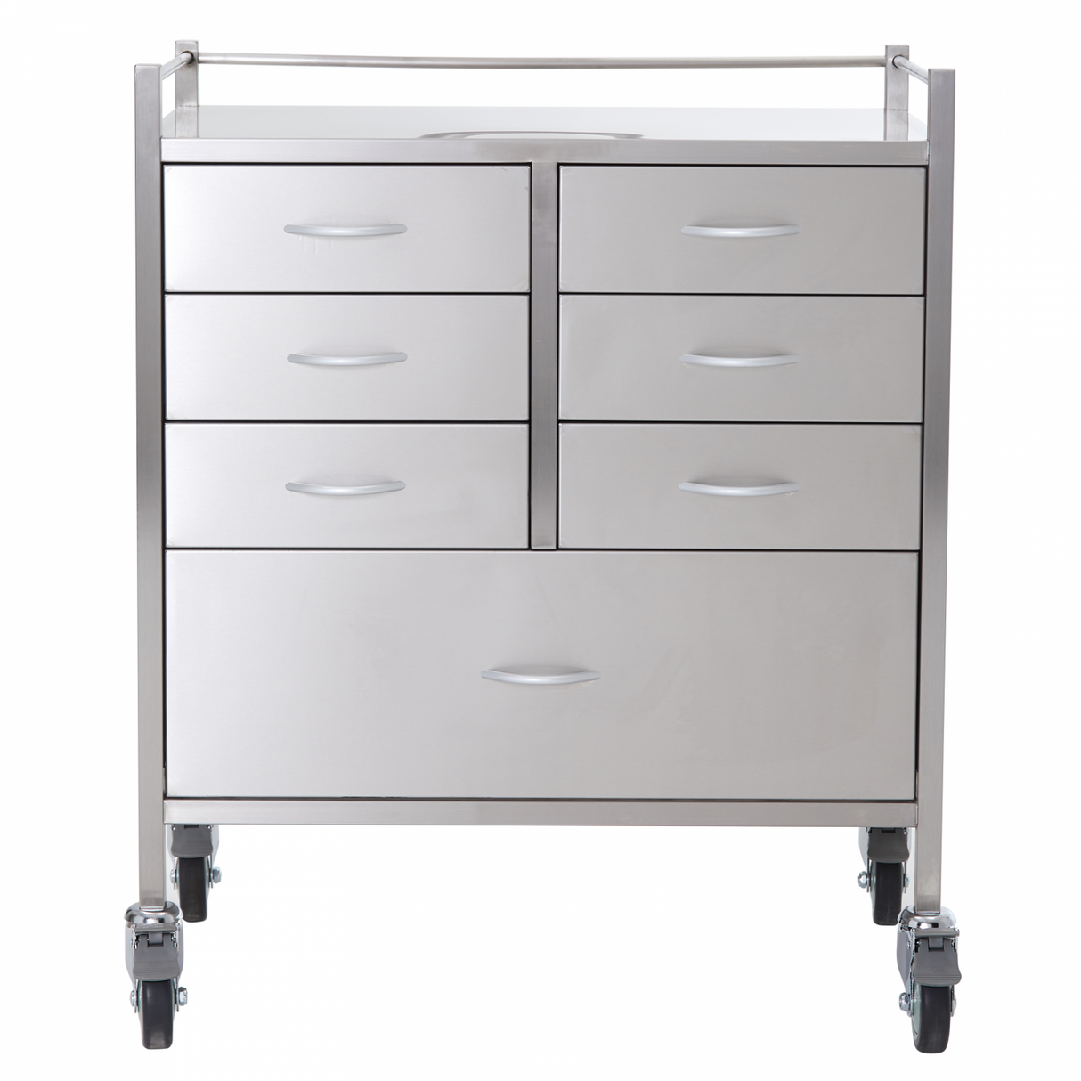 Stainless Steel Resuscitation Trolley Seven Drawer