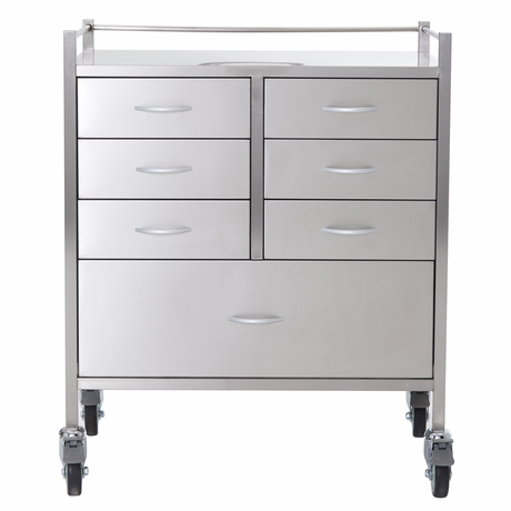 Stainless Steel Resuscitation Trolley Seven Drawer