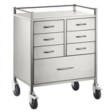 Stainless Steel Resuscitation Trolley Seven Drawer