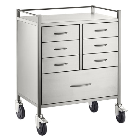 Stainless Steel Resuscitation Trolley Seven Drawer