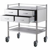 Stainless Steel Double Trolley Four Drawer (Two Over Two)