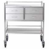 Stainless Steel Double Trolley Four Drawer (Two Over Two)