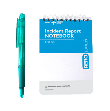 First Aid Notebooks with Pens 5 pack