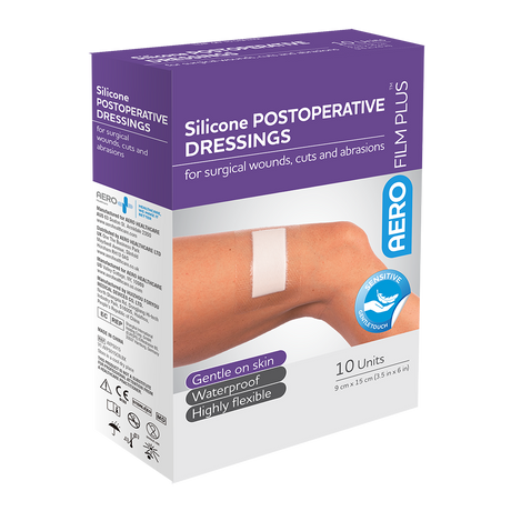 Sensitive Silicone Postoperative Dressing 9 x 15cm Box/10