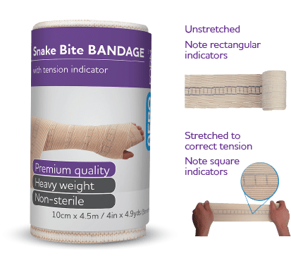 Snake Bite Indicator Bandage 10cm x 4.5M - 4Pk
