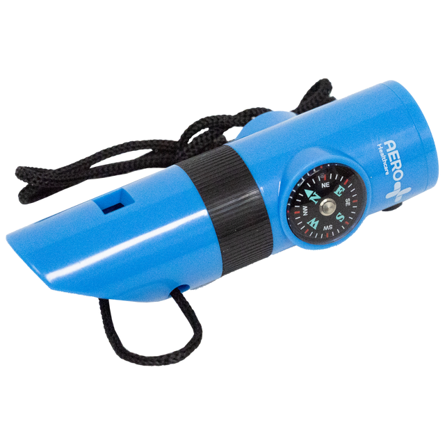 Survival First Aid Whistle (Torch, Whistle, Mirror, Magnifying Glass, Compass)