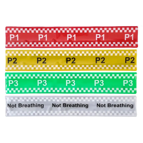 Ten Second Triage Slap Bands - Hi Visibility Snap Bands
