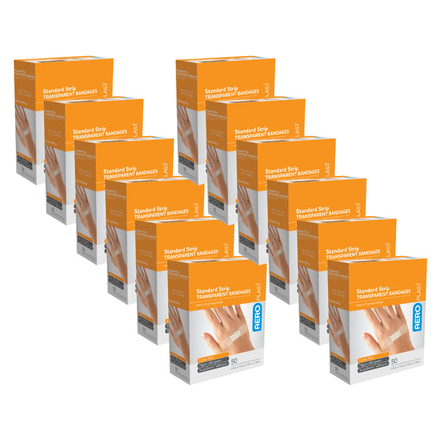 Transparent Standard Strip 7.2 x 1.9cm Box/50 - 12 Boxes