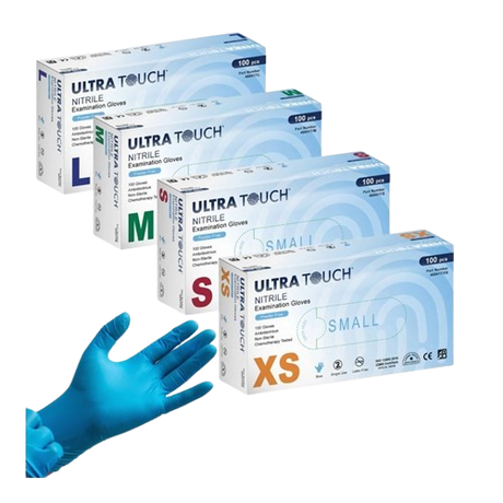 Ultra Touch Blue Nitrile Powder Free Gloves