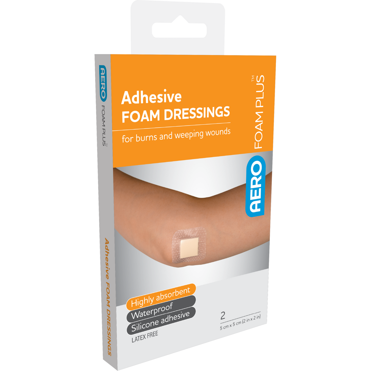 Adhesive Foam Dressings 5 x 5cm Box/2