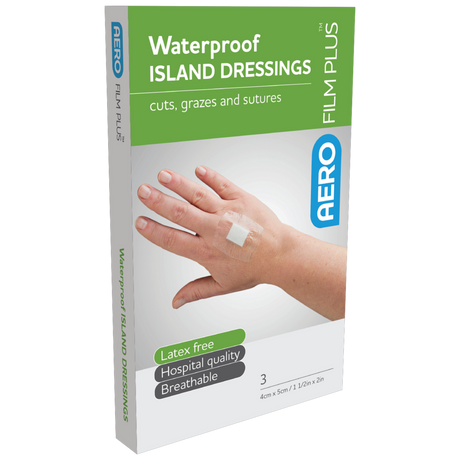 Waterproof Island Dressing 4 x 5cm Box/3