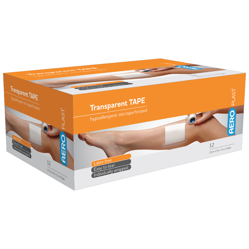 Transparent Plastic Tape 2.5cm x 5M Box/12
