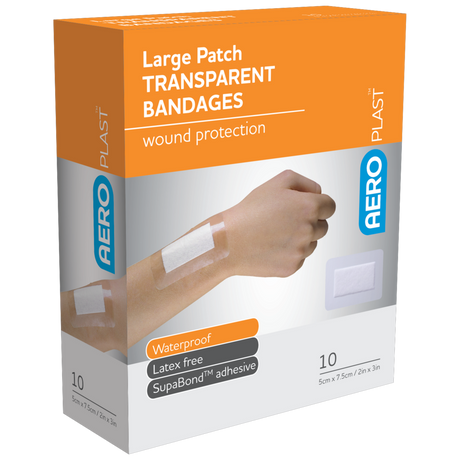 Transparent Large Patch 7.5 x 5cm Box/10 - 6 Boxes