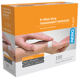 Transparent X-Wide Strip 7.5 x 2.5cm Box/100