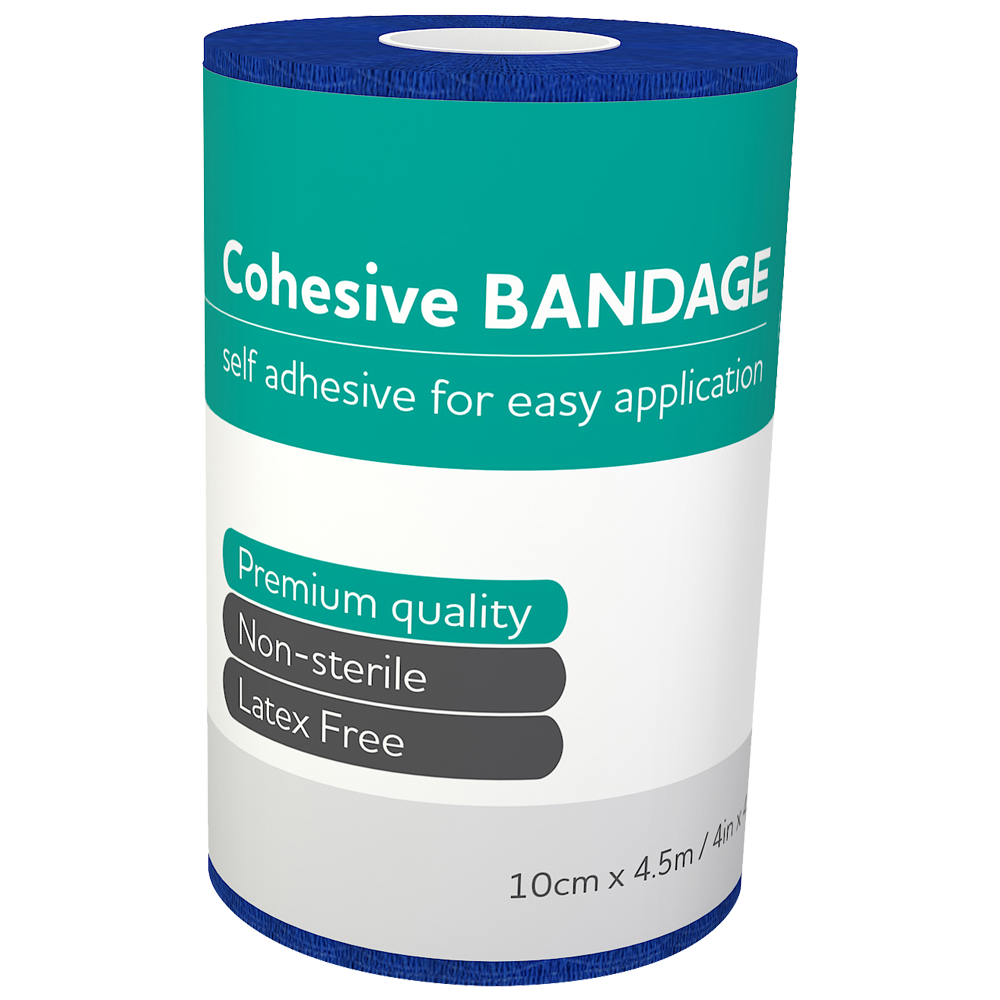 Blue Cohesive Bandages 10cm x 4.5M