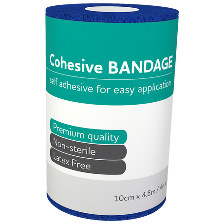 Blue Cohesive Bandages 10cm x 4.5M