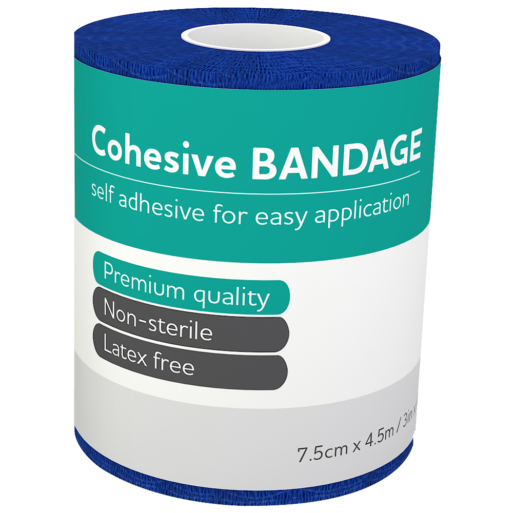 Blue Cohesive Bandages 7.5cm x 4.5M