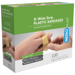 Plastic X-Wide Strip 7.5 x 2.5cm Box/100