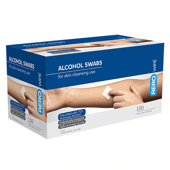 70% Isopropyl Alcohol Swabs 3 x 3cm Box/100