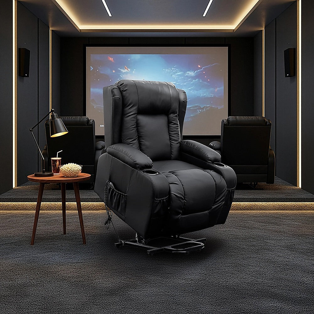 Palermo Electric Lift Recliner Chair - 150kg Black