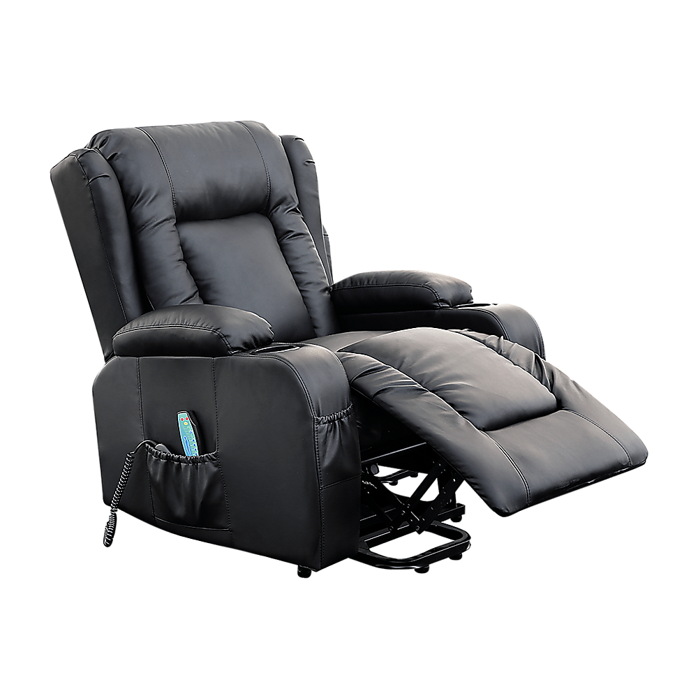 Palermo Electric Lift Recliner Chair - 150kg Black
