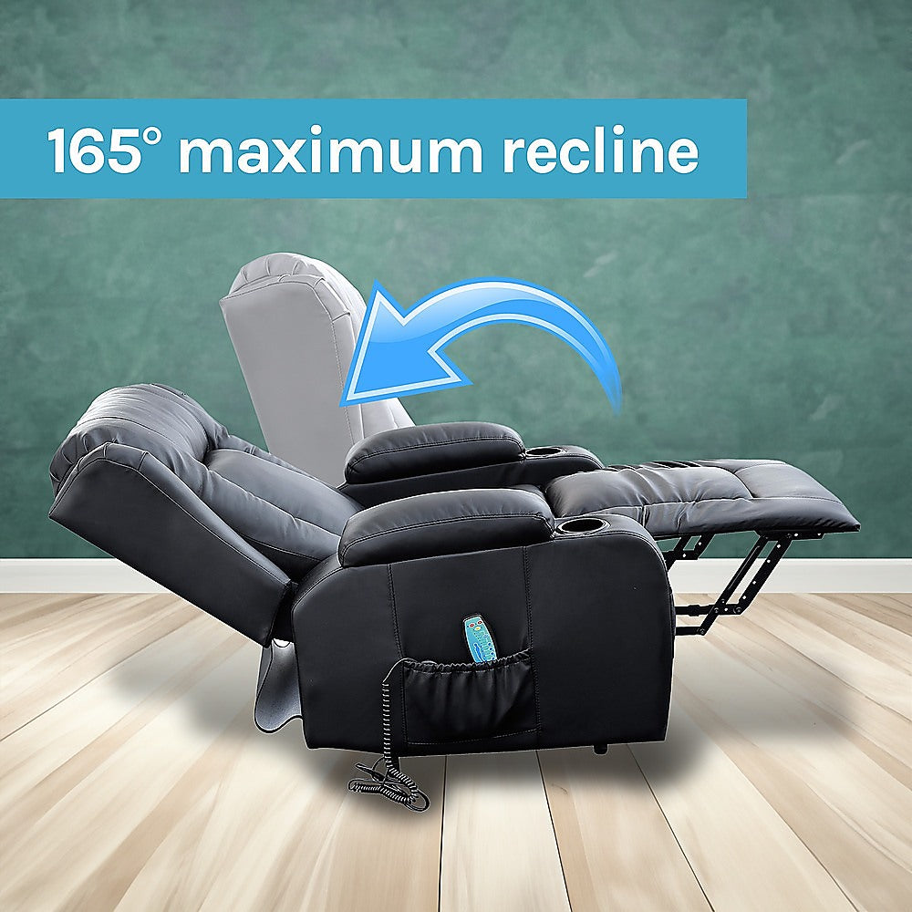 Palermo Electric Lift Recliner Chair - 150kg Black