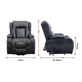 Palermo Electric Lift Recliner Chair - 150kg Black