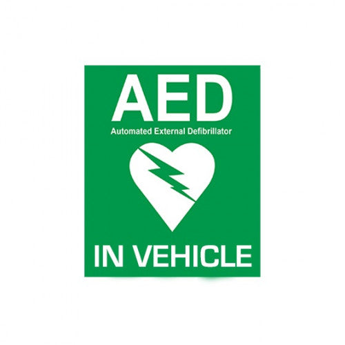 CARDIACT AED In Vehicle Window Sticker 10 x 12cm