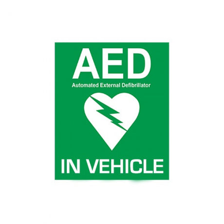 CARDIACT AED In Vehicle Window Sticker 10 x 12cm