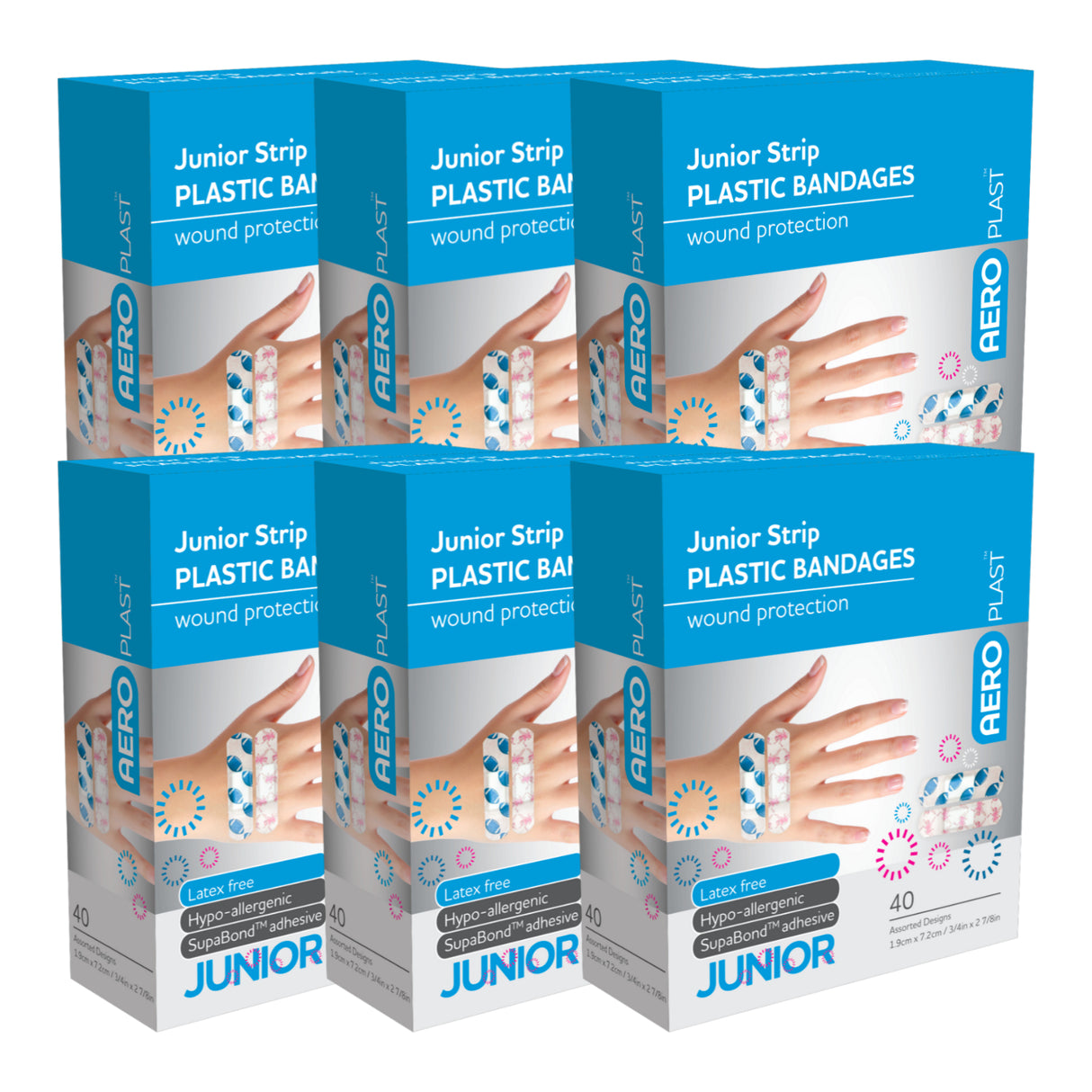 Plastic Junior Strip 7.2 x 1.9cm Box/40 - 6 Boxes