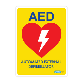 CARDIACT Yellow Poly AED Sign 22.5 x 30cm