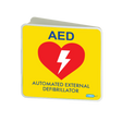 CARDIACT Yellow Poly AED Angle Bracket Sign 22.5 x 22.5cm