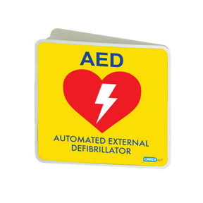 CARDIACT Yellow Poly AED Angle Bracket Sign 22.5 x 22.5cm