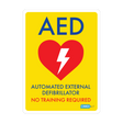CARDIACT Yellow Poly AED Sign – No Training Required 22.5 x 30cm