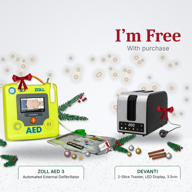 ZOLL AED 3 Fully Automatic Defibrillator + Free Devanti 2-Slice Toaster 