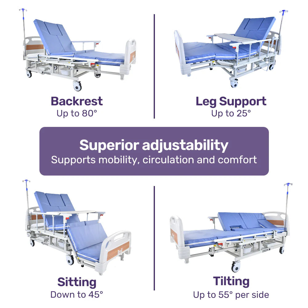 Eight Function Hospital Bed with Mattress