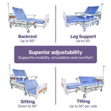 Eight Function Hospital Bed with Mattress