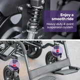 Electric Folding Wheelchair – XL 52cm Wide Seat, Black