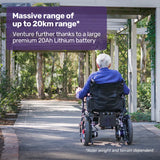 Electric Folding Wheelchair – XL 52cm Wide Seat, Black