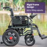 Electric Folding Wheelchair – XL 52cm Wide Seat, Black