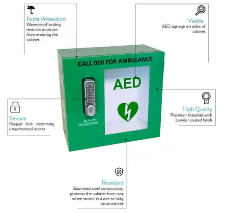 LIFEPAK CR2 Fully-Automatic Defib - Cabinet with Lock