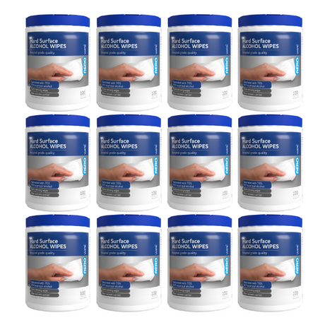Hard Surface Disinfectant Wipes – Tub of 100 (12 Pack)