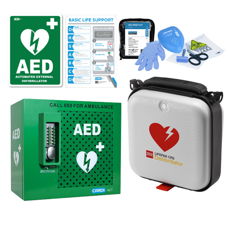 LIFEPAK CR2 Fully-Automatic Defib - Cabinet with Lock