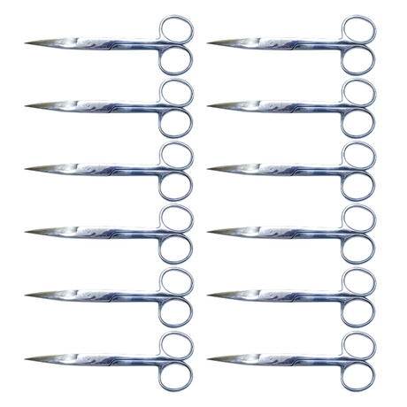 Medical Scissors Stainless Steel 13cm Sharp/Sharp 12/Pk