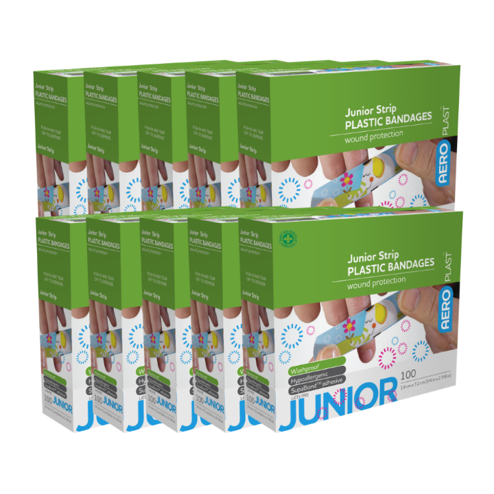 Plastic Junior Strips 7.2 x 1.9cm – Box/100 - 12 Boxes