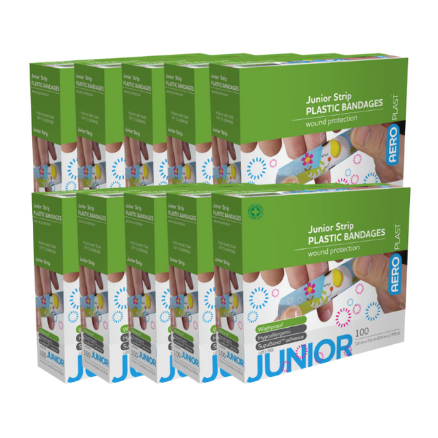 Plastic Junior Strips 7.2 x 1.9cm – Box/100 - 12 Boxes