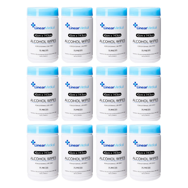 12x LinarMedical 70% HC Disinfectant Wipes – Antiseptic Cleaning